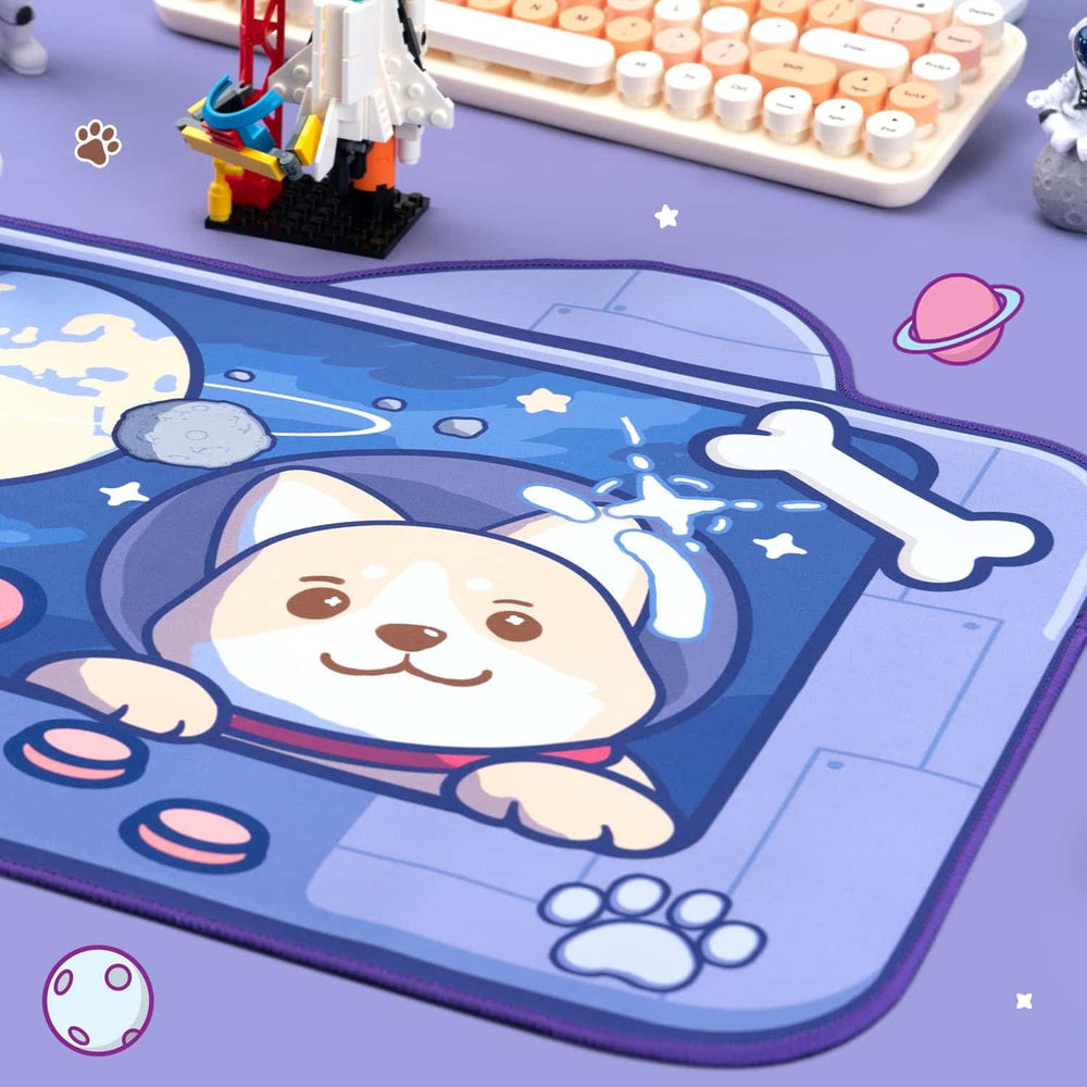 Load image into Gallery viewer, Space Dog Desk Mat Large Mouse Pad