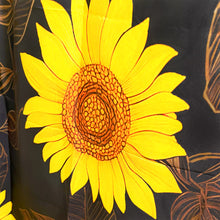 Load image into Gallery viewer, Sunflower Boho Shower Curtain | Black &amp; Yellow Cute Floral Bathroom Decor