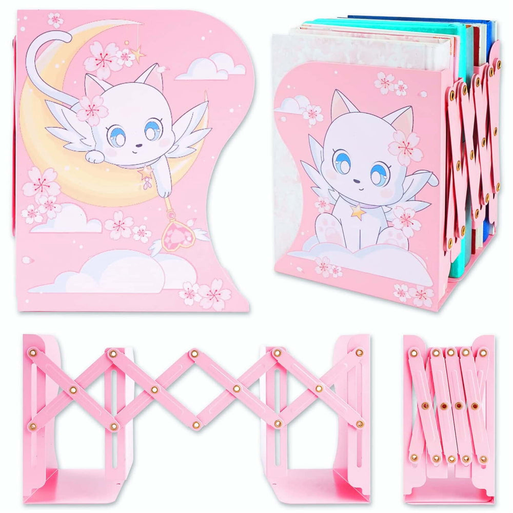Load image into Gallery viewer, Cat Moon Bookend - Cute Anime Kawaii Book Stop