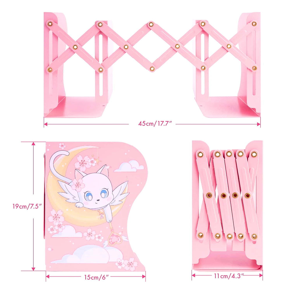 Load image into Gallery viewer, Cat Moon Bookend - Cute Anime Kawaii Book Stop