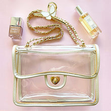 Load image into Gallery viewer, Cute Gold Clear Purse – Stadium Approved