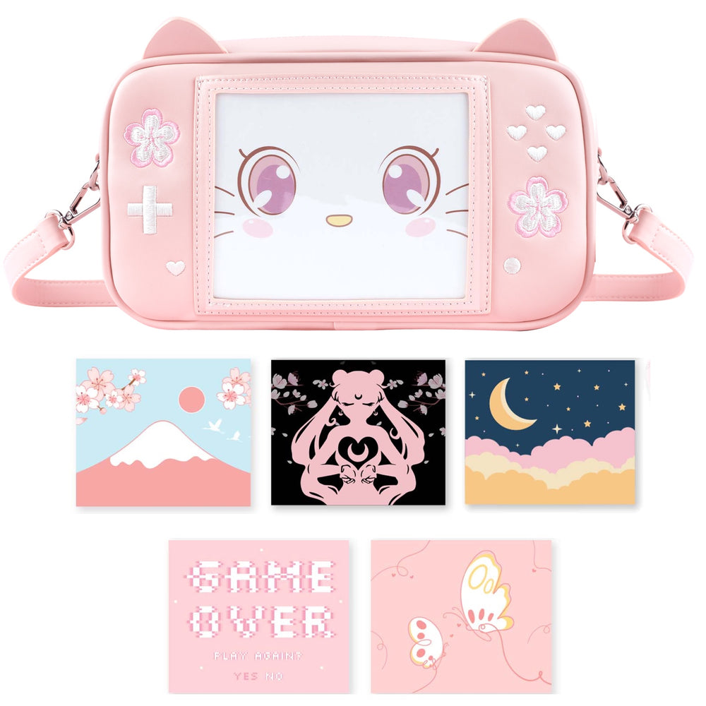 Load image into Gallery viewer, Sakura Game Purse - Kawaii Pink Crossbody Ita Handbag