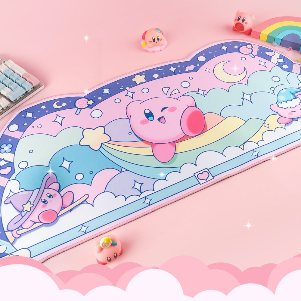 Load image into Gallery viewer, Kawaii Desk Mat Bundle – 3 Pack Anime Kirby Sakura Shark Mousepads