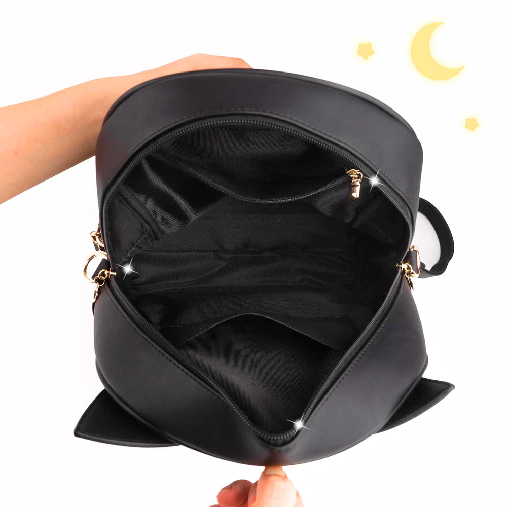 Load image into Gallery viewer, BelugaDesign Moon Backpack - Cute Black Anime Cat Ears