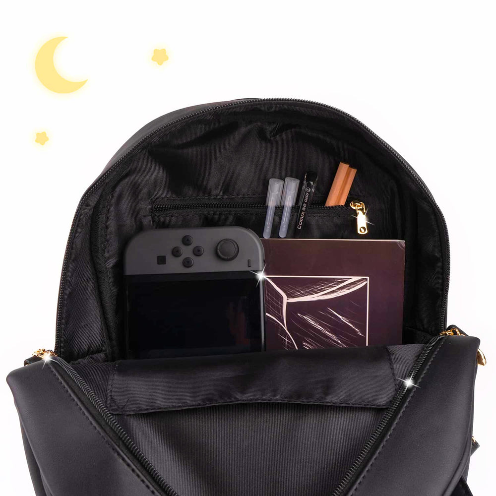 Load image into Gallery viewer, BelugaDesign Moon Backpack - Cute Black Anime Cat Ears