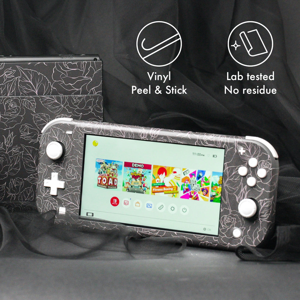 Load image into Gallery viewer, Black Rose Skin | Flower Nintendo Switch OLED or Lite Wrap