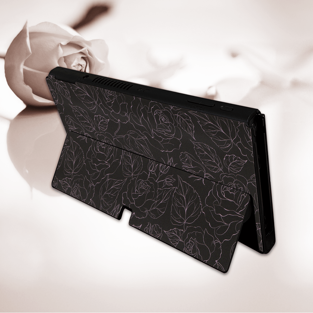 Load image into Gallery viewer, Black Rose Skin | Flower Nintendo Switch OLED or Lite Wrap