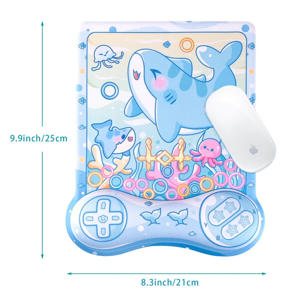 Load image into Gallery viewer, Shark Mousepad | Cute Kawaii Anime Pastel Blue