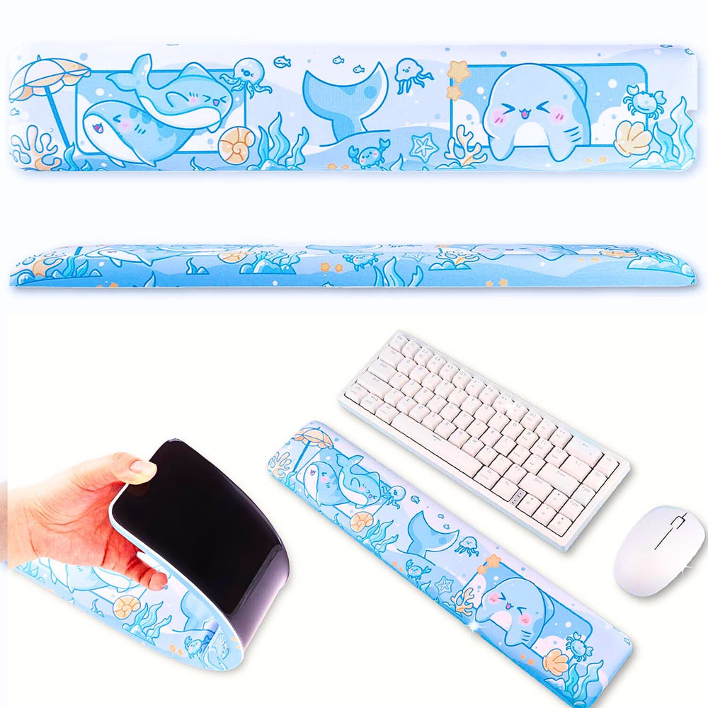 Load image into Gallery viewer, Shark Wrist Rest | Cute Kawaii Anime Pastel Blue