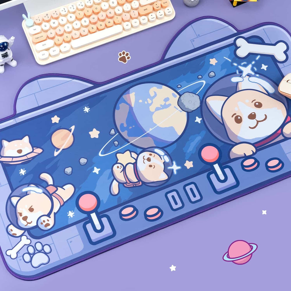 Load image into Gallery viewer, Space Dog Desk Mat Large Mouse Pad