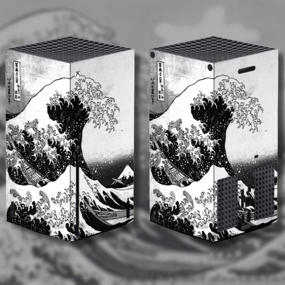 Load image into Gallery viewer, Wave Xbox Skin | Japanese Black White Vinyl for Xbox Series S or X