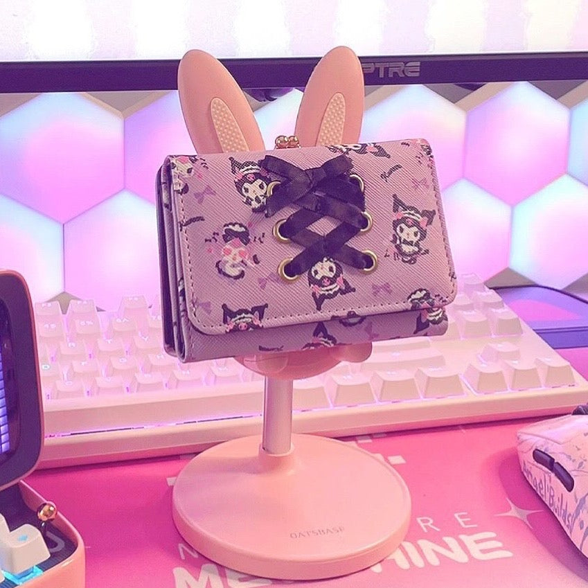 Load image into Gallery viewer, Kuromi Wallet - Sanrio Black Purple Wallet