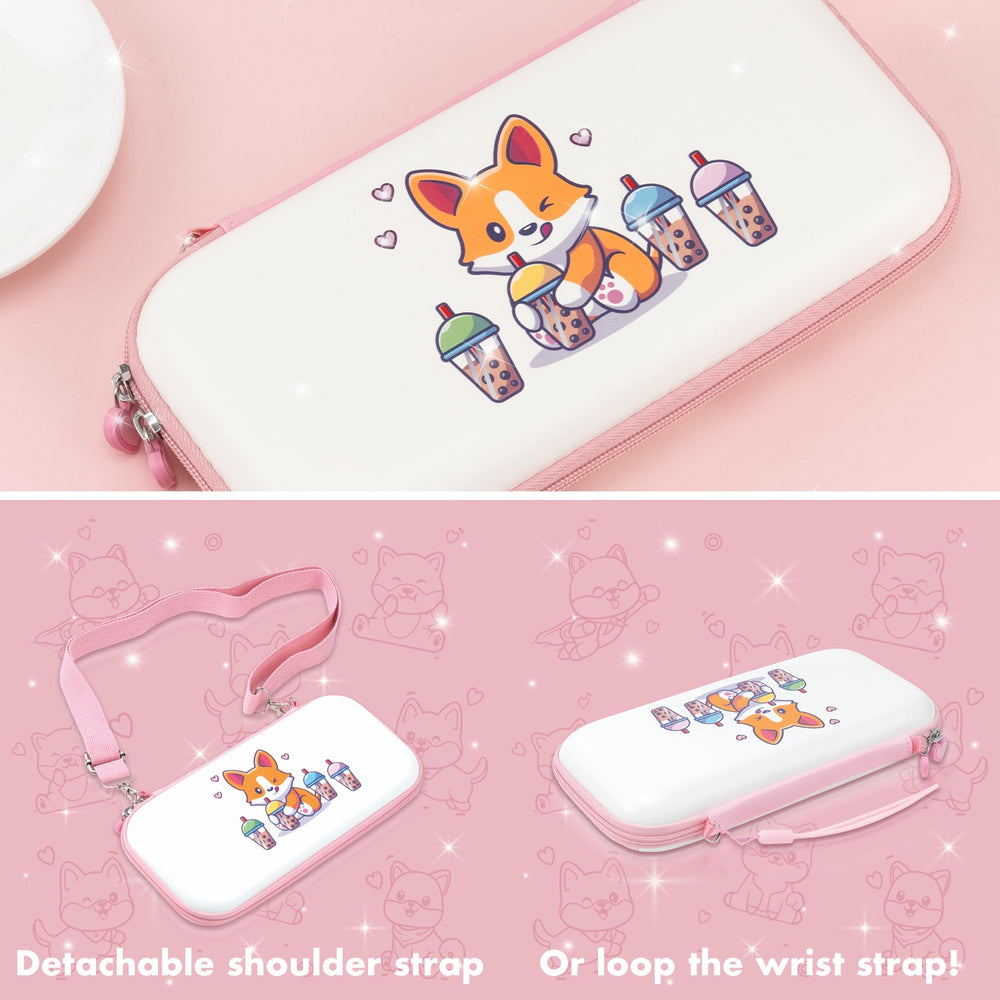 Load image into Gallery viewer, Corgi Boba Carry Case - Fits All Nintendo Switch