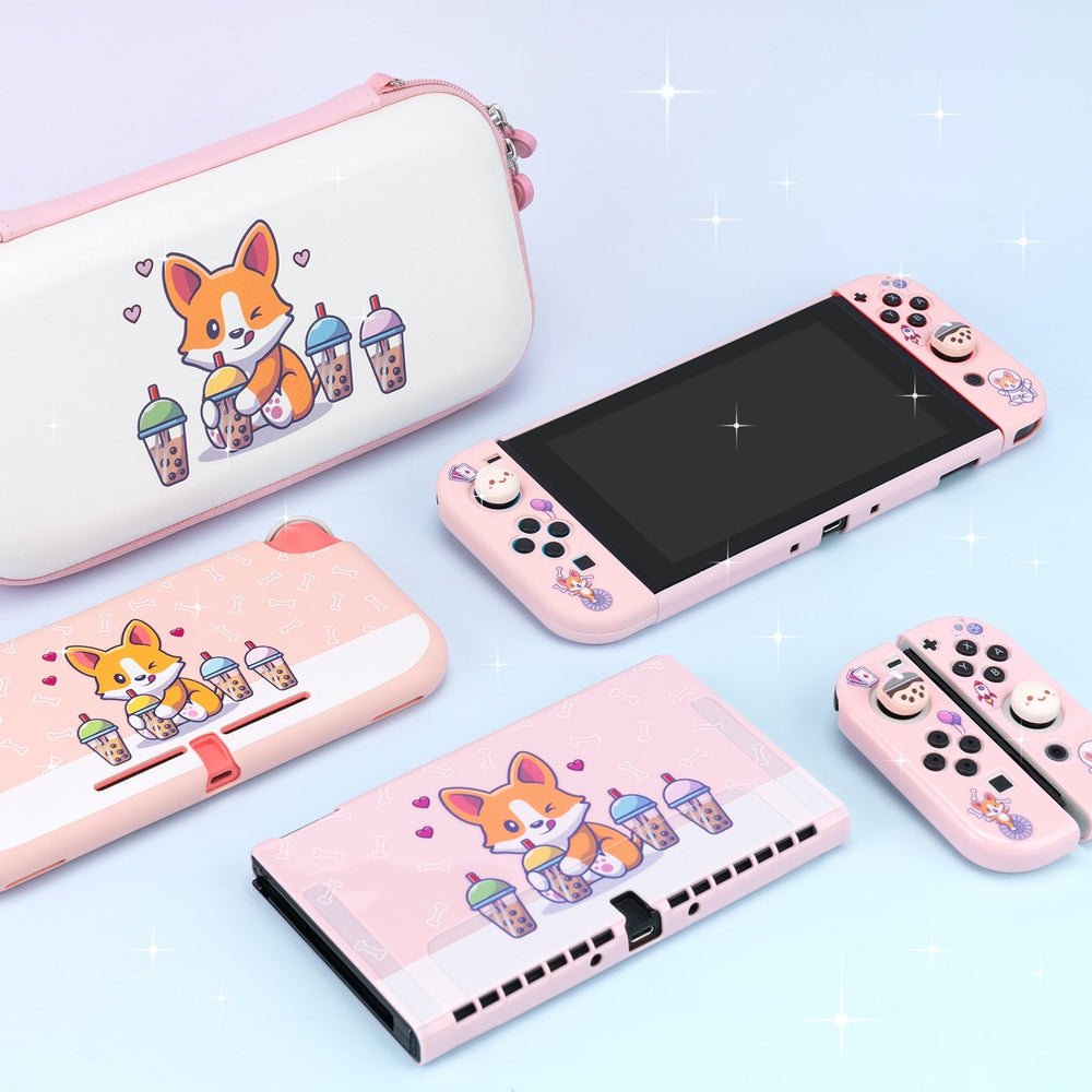 Load image into Gallery viewer, Corgi Boba Case - Dog Nintendo Switch, Lite, OLED Bundle