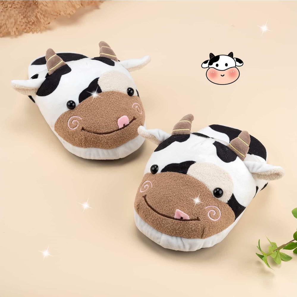 Load image into Gallery viewer, Cow Slippers - Cute Adult Womens Medium Slides