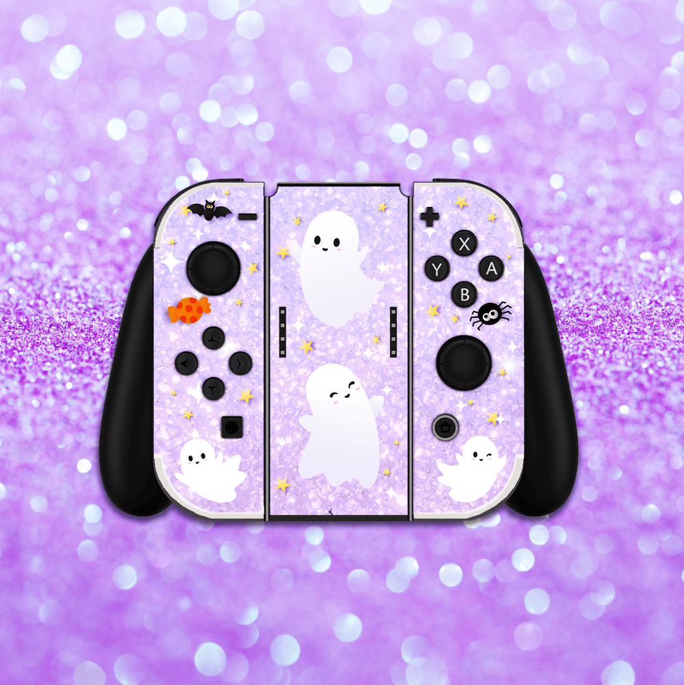 Load image into Gallery viewer, Ghost Skin - Purple Halloween Nintendo Switch OLED Standard Lite Skin
