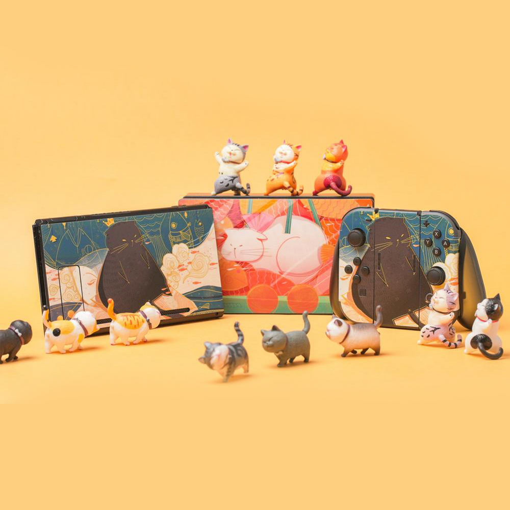 Load image into Gallery viewer, Fat Cats Skin - Cat Nintendo Switch Lite OLED Wrap