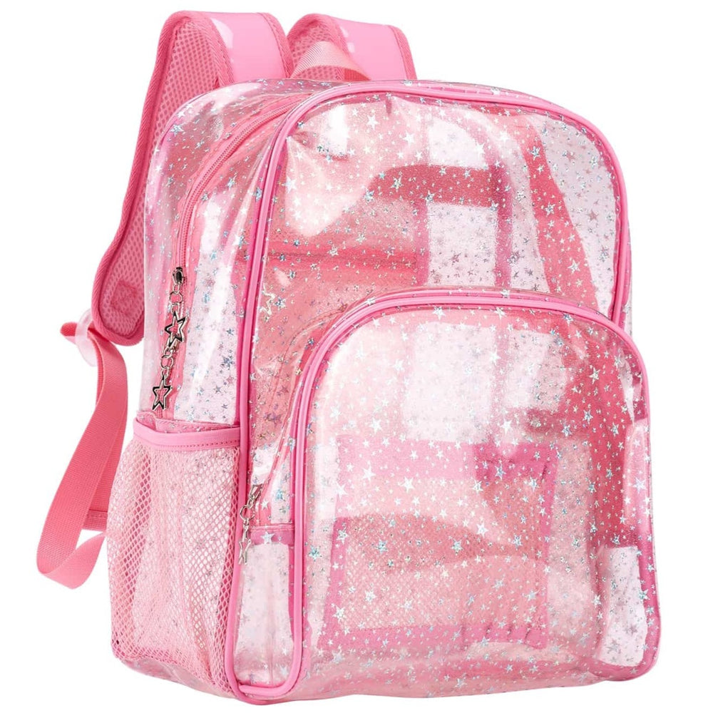 Load image into Gallery viewer, Glitter Pink Clear Backpack - Kawaii Cute School Supplies for Girls &amp; Women