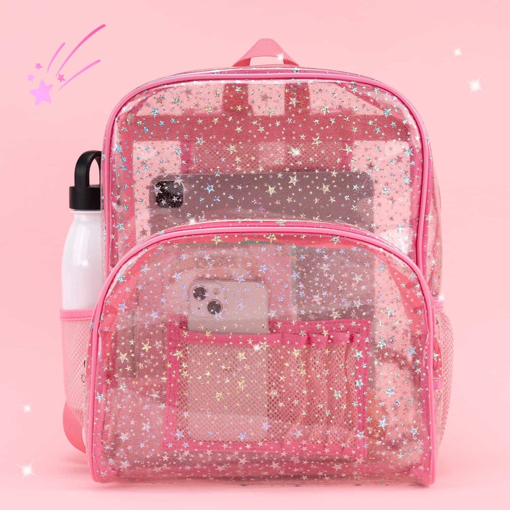 Load image into Gallery viewer, Glitter Pink Clear Backpack - Kawaii Cute School Supplies for Girls &amp; Women