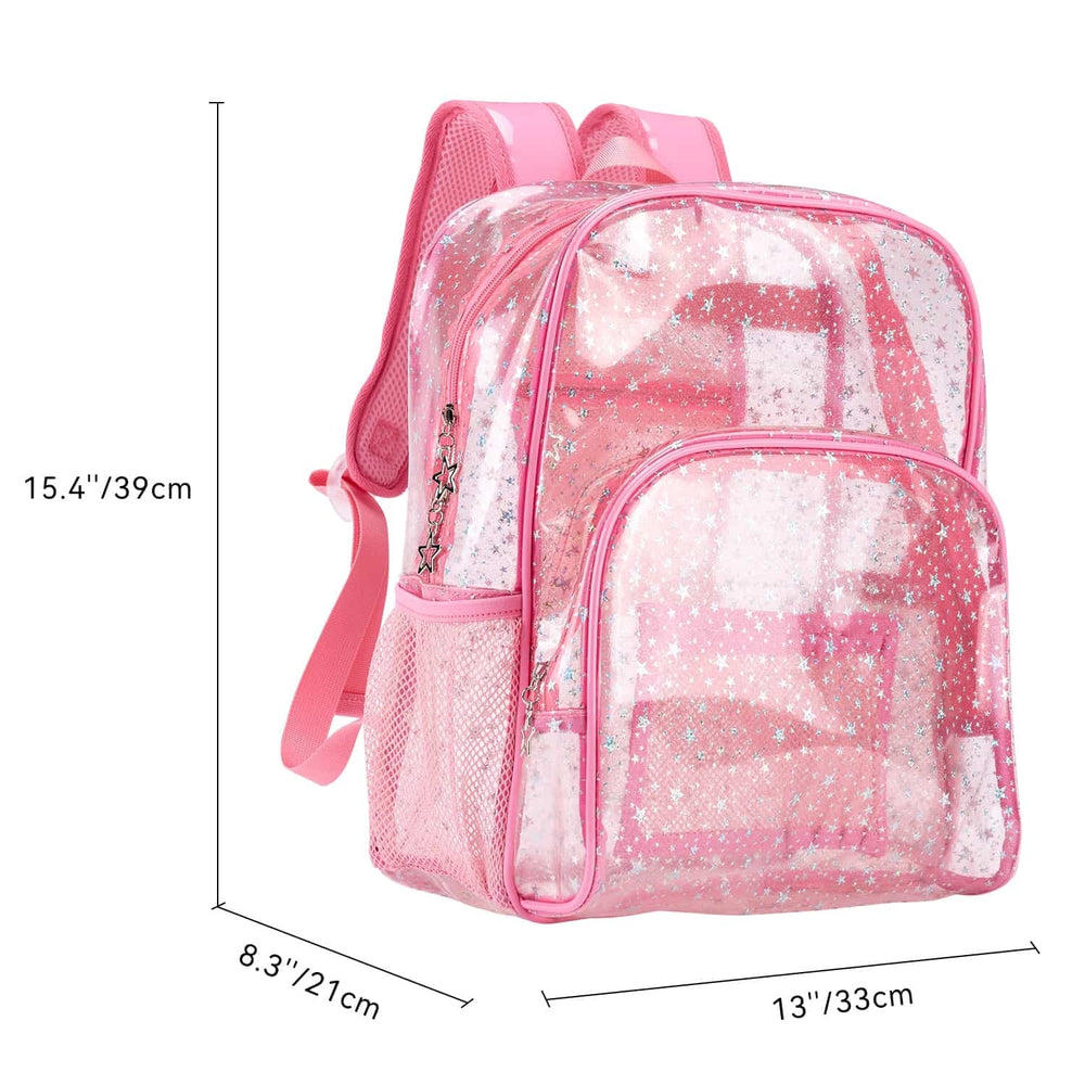 Load image into Gallery viewer, Glitter Pink Clear Backpack - Kawaii Cute School Supplies for Girls &amp; Women