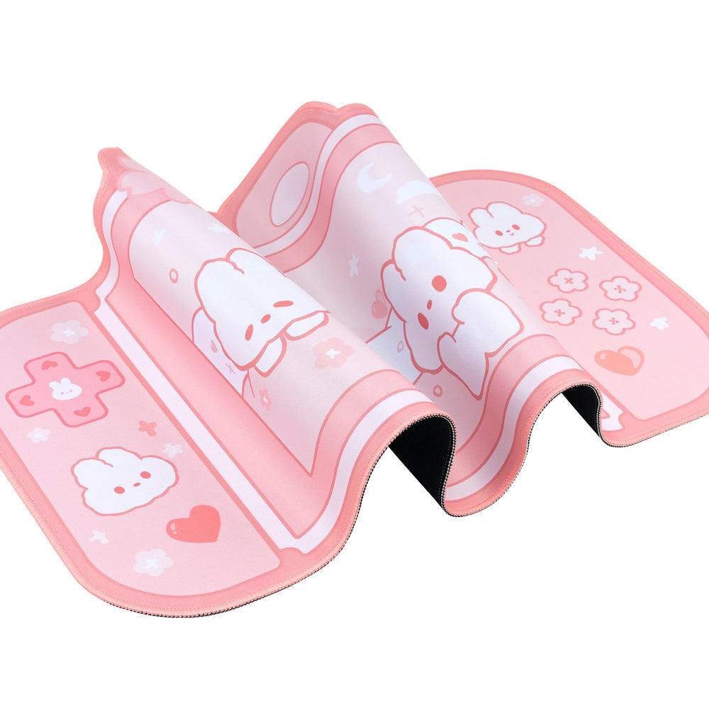 Load image into Gallery viewer, Bunny Pink Desk Mat - Cute Gaming Nintendo Switch Pad